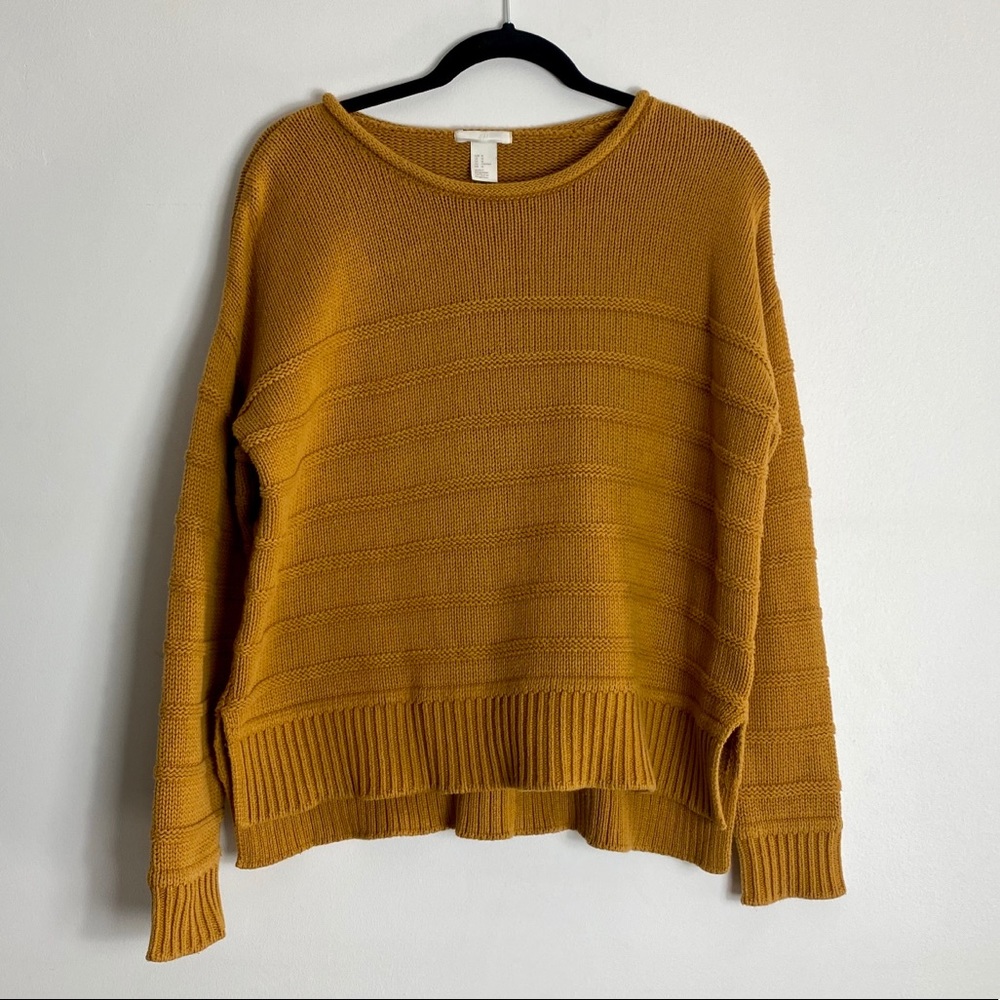 H&M Mustard Yellow Knitted Sweater - Size Medium